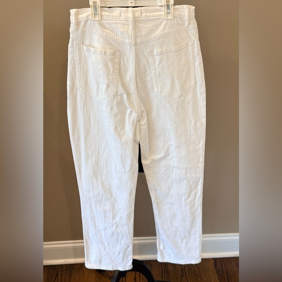 Women’s ABERCROMBIE & FITCH The Ankle Straight Ultra High Rise white jean Sz 10 - Picture 4 of 10